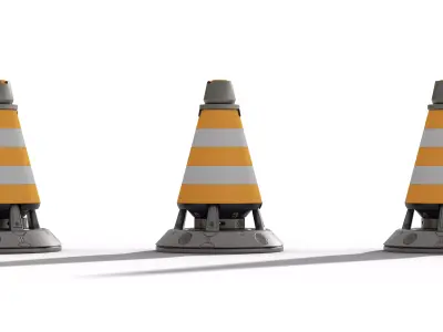 Sci-Fi Futuristic Road Barrier v2 Low-poly 3D model