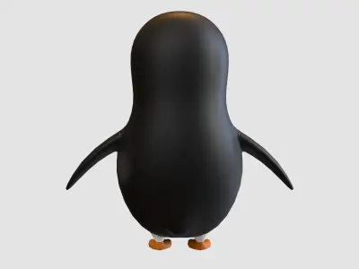 cartoon girl penguin  3D model