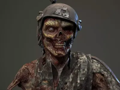 Military zombie set 3 Low-poly 3D model