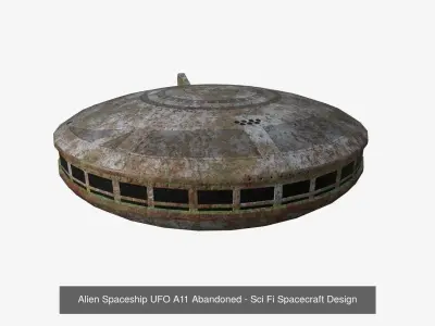 10 Alien Spaceships UFO Collection K Abandoned- Spacecraft 3D Model Pack
