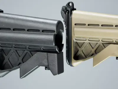 AR15 Stock M249 CBA Low-poly 3D model