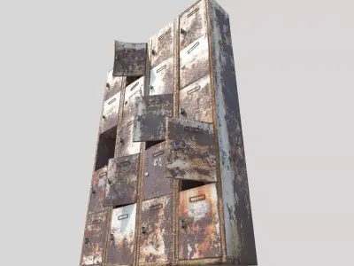 Rusty Locker Cabinet 3D model