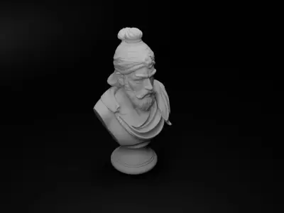 Indian Mughal Warrior Bust Chess 3D print model