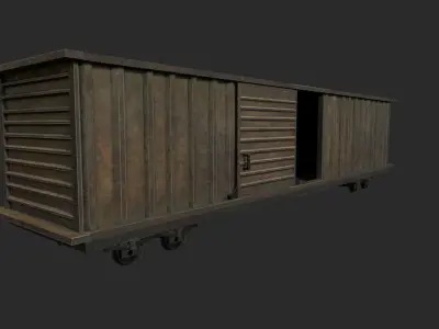 Old Train Wagon Low-poly 3D model purchase