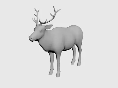 Moose-wild animals Low-poly 3D model