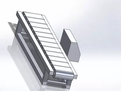 conveyor metal railing 3D model