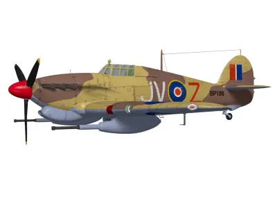 Hawker Hurricane MK2d 3D model
