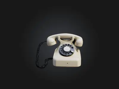 Rotary Phone Model Low-poly 3D model