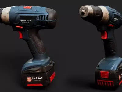 drill garage equipment tool PBR photogrammetry Low-poly 3D model