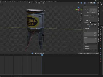 Antique Double cola Cannister asset 3D model