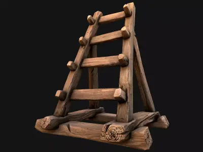 Weapon Rack for Dagger Knife Sword Medieval Furniture Armory Low-poly 3D model