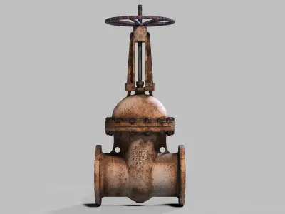 Industrial gate valve Low-poly 3D model