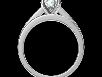 Solitair Ring Bridal Set 3D print model 29
