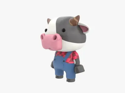 Cute Cow 3D Illustration 3D model 3