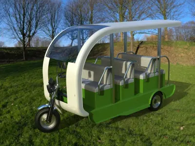 Versatile 12-Seater- 3-Wheeler Golf Cart Ready to Roll Low-poly 3D model