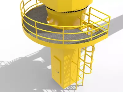 Ship Deck Crane 24T 3D model