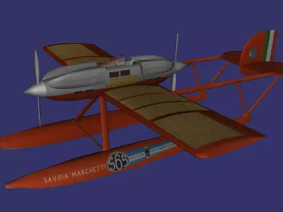 Savoia Marchetti S 65 Low-poly 3D model