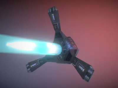 Drone R3-laser gun  Low-poly 3D model