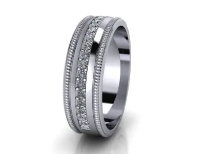 Classic Mens Diamond Wedding Band Jewelry USA size 10 3D print model purchase