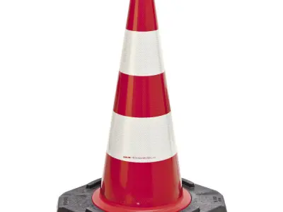 Verkehrs-leitkegel traffic cone with stripes Free 3D model