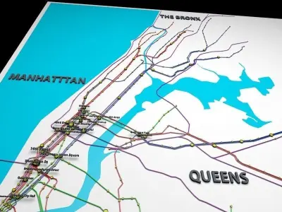  New York City Not Official Subway Map  3D model