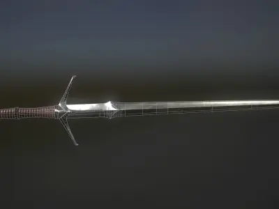 PBR Witcher sword Low-poly 3D model