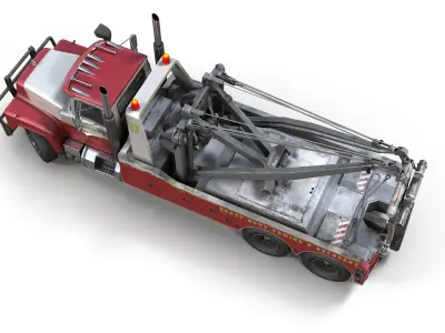 Vintage heavy wrecker Low-poly 3D model