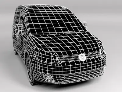 VW VOLKSWAGEN CADDY 2011 LOWPOLY Low-poly 3D model