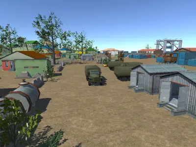 Battleground Map Mobile Game City Environment Low-poly 3D model