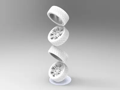 wheels 2 set of Free 3D model