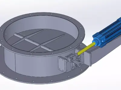 Diameter 500 mm Pneumatic valve 3D model