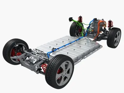 Electric Car Chassis 3D model by qqpt2084