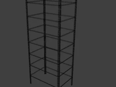Metal Industrial Rack - Heavy-Duty Storage Shelf 3D Model Low-poly 3D model