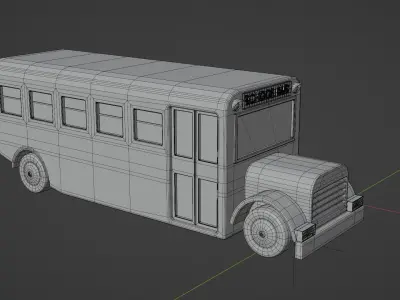 School Bus -  low poly Low-poly 3D model