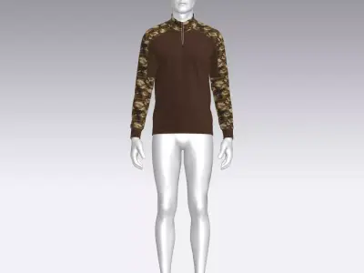 Military T-shirt Low-poly 3D model purchase