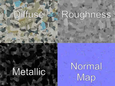 Underwater Castle Turret Stone model pack Low-poly 3D model