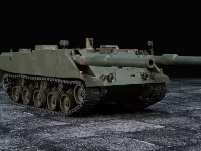 Tank Versuchstrager VT1-2 Leopard 3 game-ready low-poly Low-poly 3D model