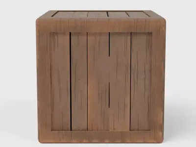 Simple Wood Box Low-poly 3D model