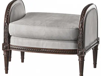 chairish french bench and pouf art 395 3D model