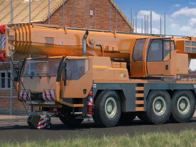 Liebherr Mobile Crane Rigged 3D model
