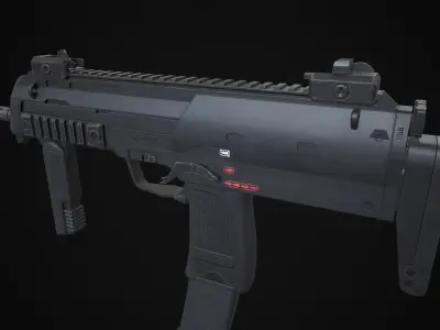MP7A1 gun Low-poly 3D model