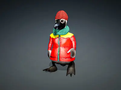 High Quality Cartoon Penguin Low-poly 3D model