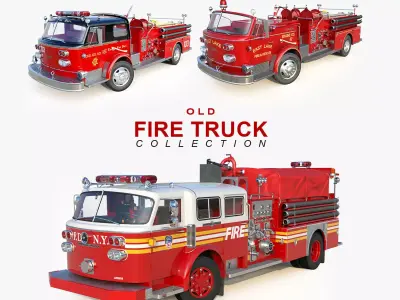 American LaFrance Firetruck Collection 3D Model Pack