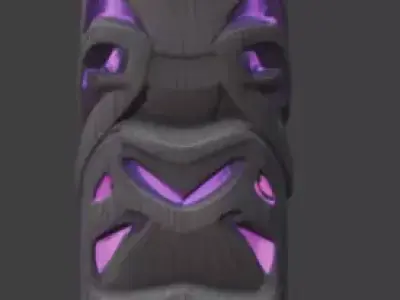 Cursed Totem Pole 3D Model V01 Low-poly 3D model