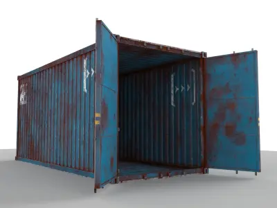 Rusted Container 20 ft Low-poly 3D model