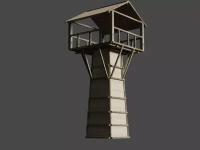 wach tower low-poly Free low-poly 3D model