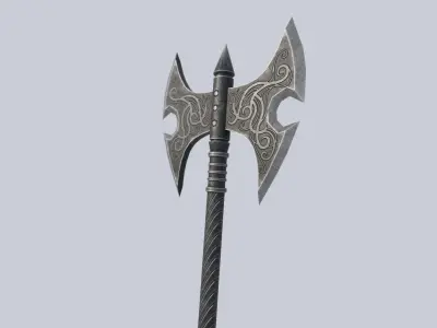 Fantasy axe Low-poly 3D model get