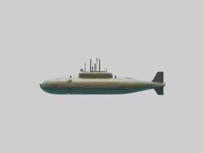 Underwater Submarine 1 Low-poly 3D model