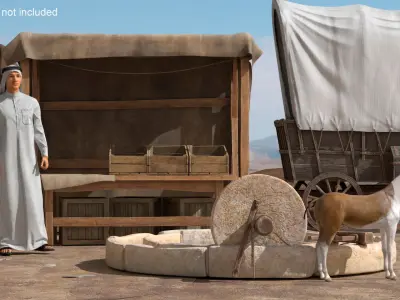 Mule Drawn Stone Well 3D model