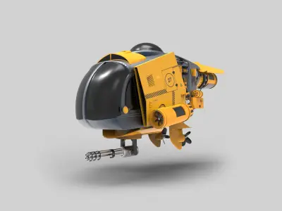 Submarine futuristic robot 3D model